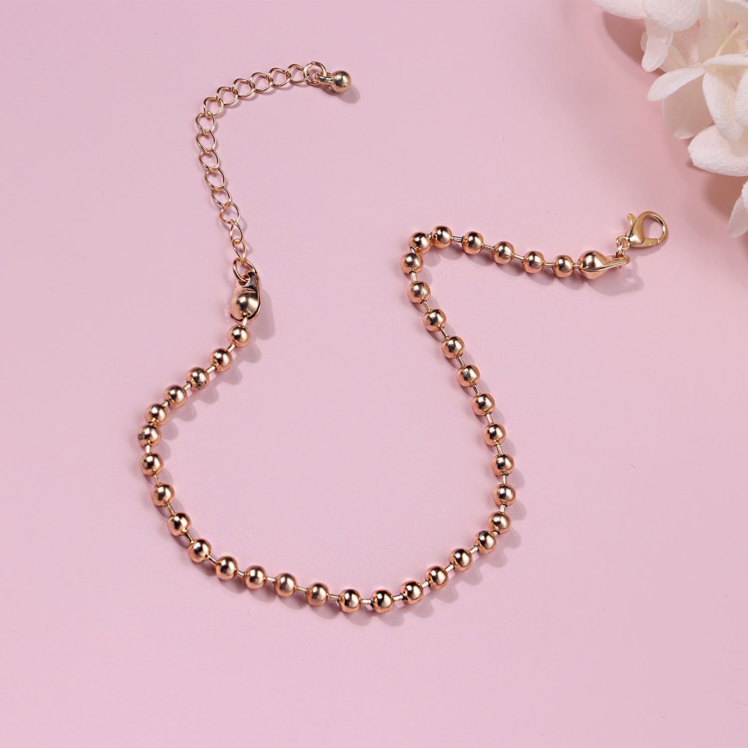 Amazon Hot Sale Round Bead Chain Anklet Women