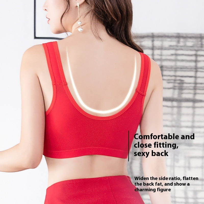 Women's Wireless Push Up Comfort Front Button Underwear Bra