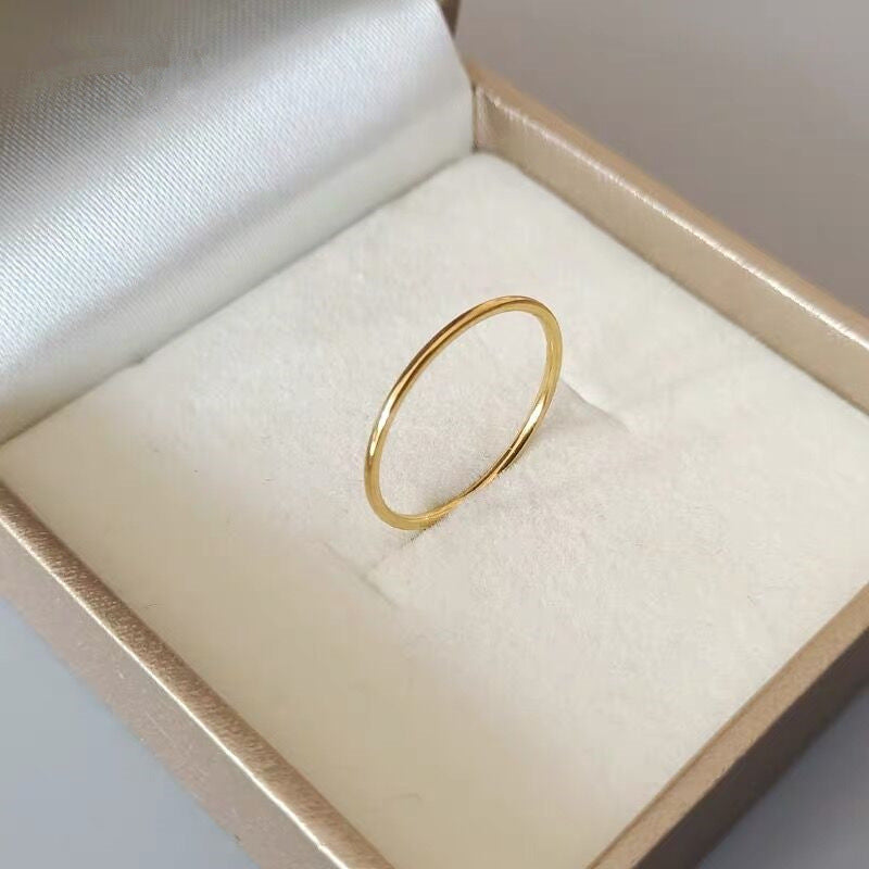 Women's Fashion Solid Gold End Rings