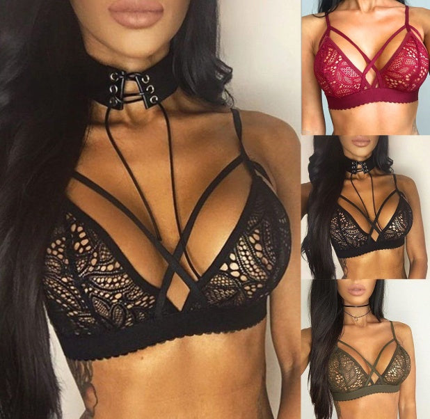 Erotic temptation hollow petal lace women's underwear women's bra