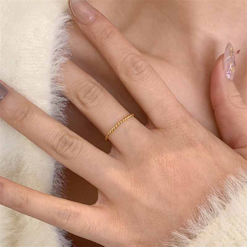 Women's Fashion Solid Gold End Rings