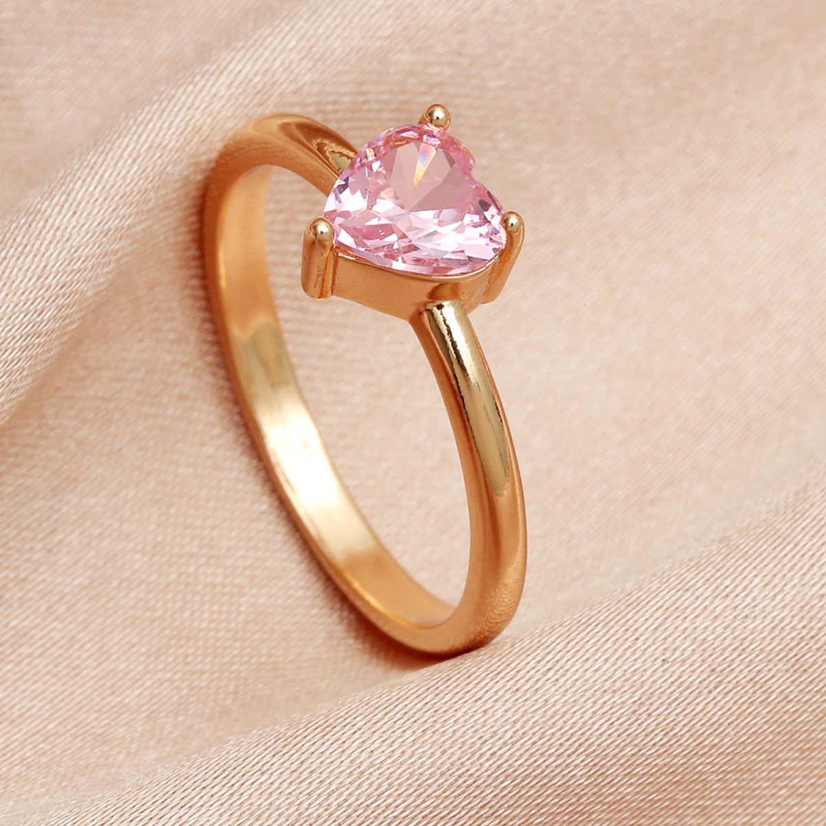 Heart-shaped Zircon Cold Style Simple Bracelet Couple Little Finger Ring