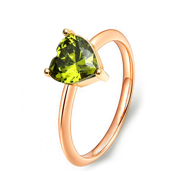 Heart-shaped Zircon Cold Style Simple Bracelet Couple Little Finger Ring