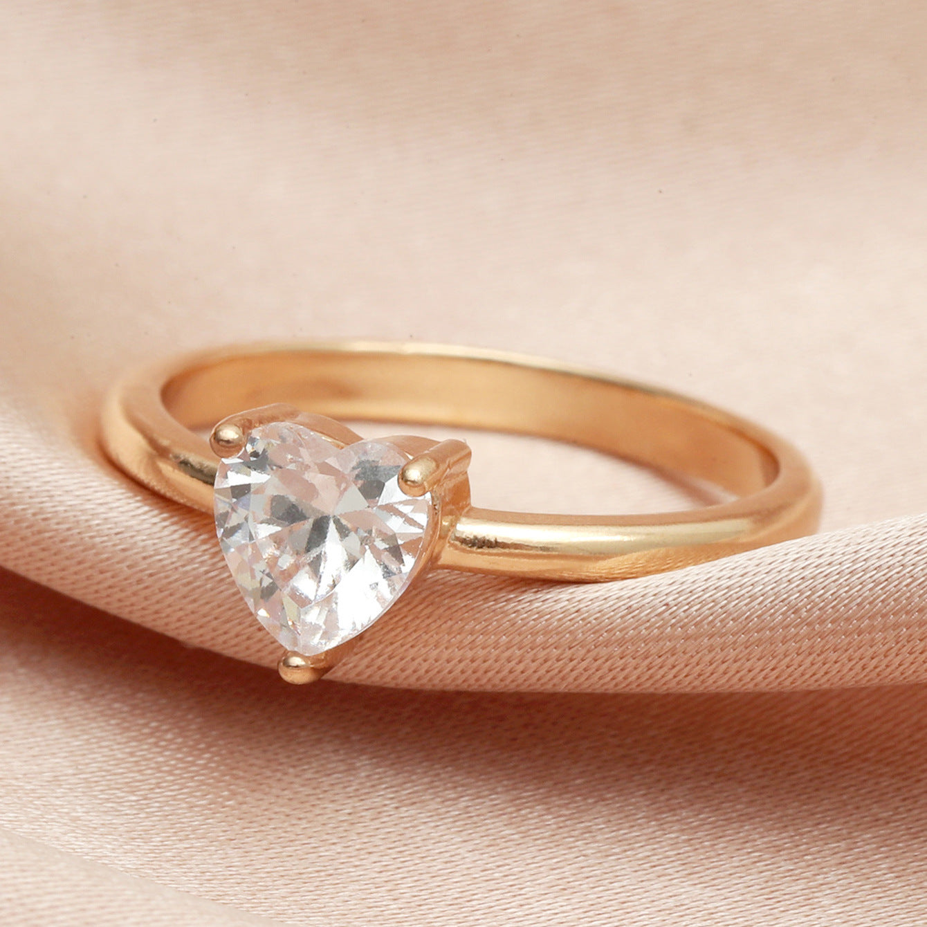 Heart-shaped Zircon Cold Style Simple Bracelet Couple Little Finger Ring