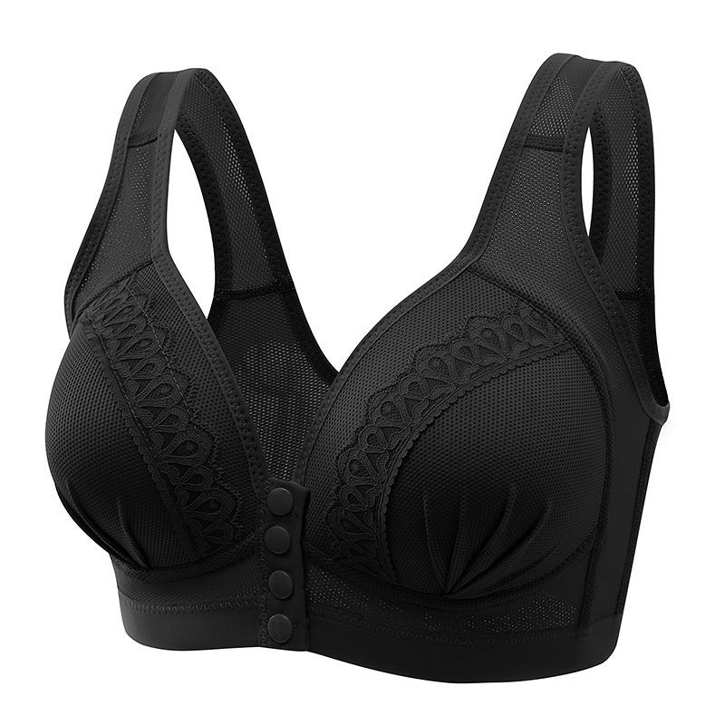 Women's Wireless Push Up Comfort Front Button Underwear Bra