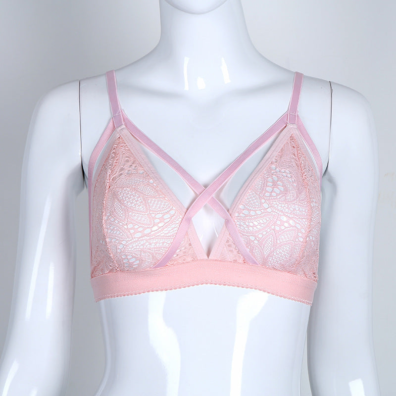 Erotic temptation hollow petal lace women's underwear women's bra